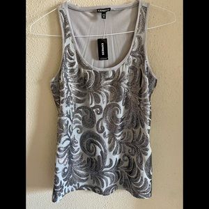 Express grey embellished shirt XS